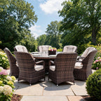 Parma 8-Seat Outdoor Dining Set with Round Dining Table (PAD-1714+009) - Direct Wicker