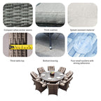 Parma 8 - Seater Outdoor Dining Set with Round Dining Table (PAD - 1714+009) - Direct Wicker