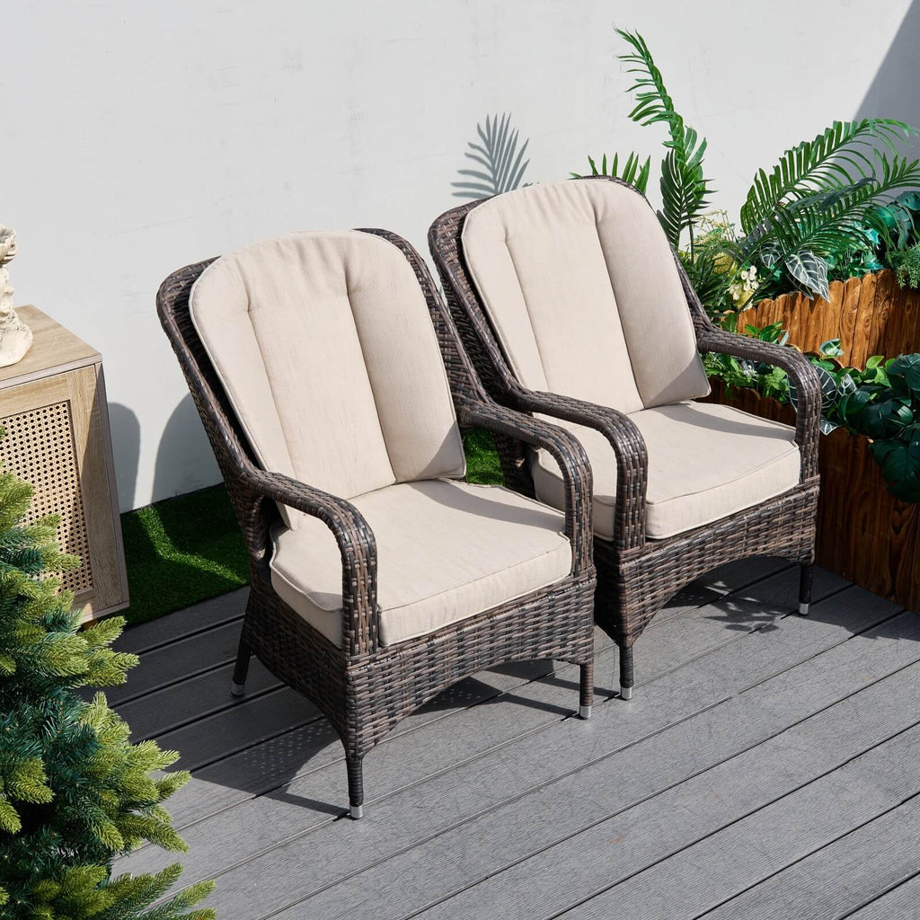 Parma Outdoor Rattan Armchairs – Set of 2 (PAC - 009) - Direct Wicker