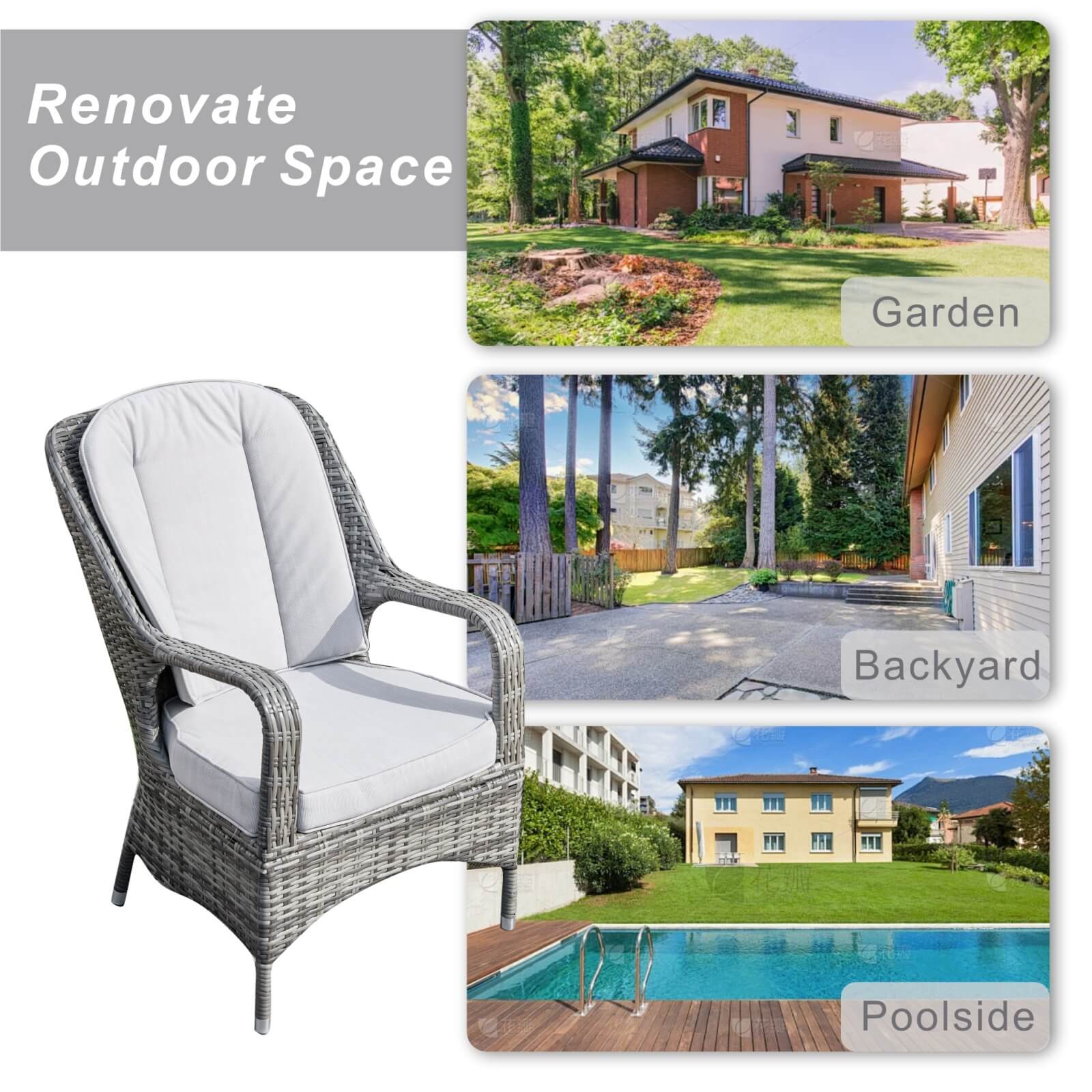 Parma Outdoor Rattan Armchairs – Set of 2 (PAC - 009) - Direct Wicker