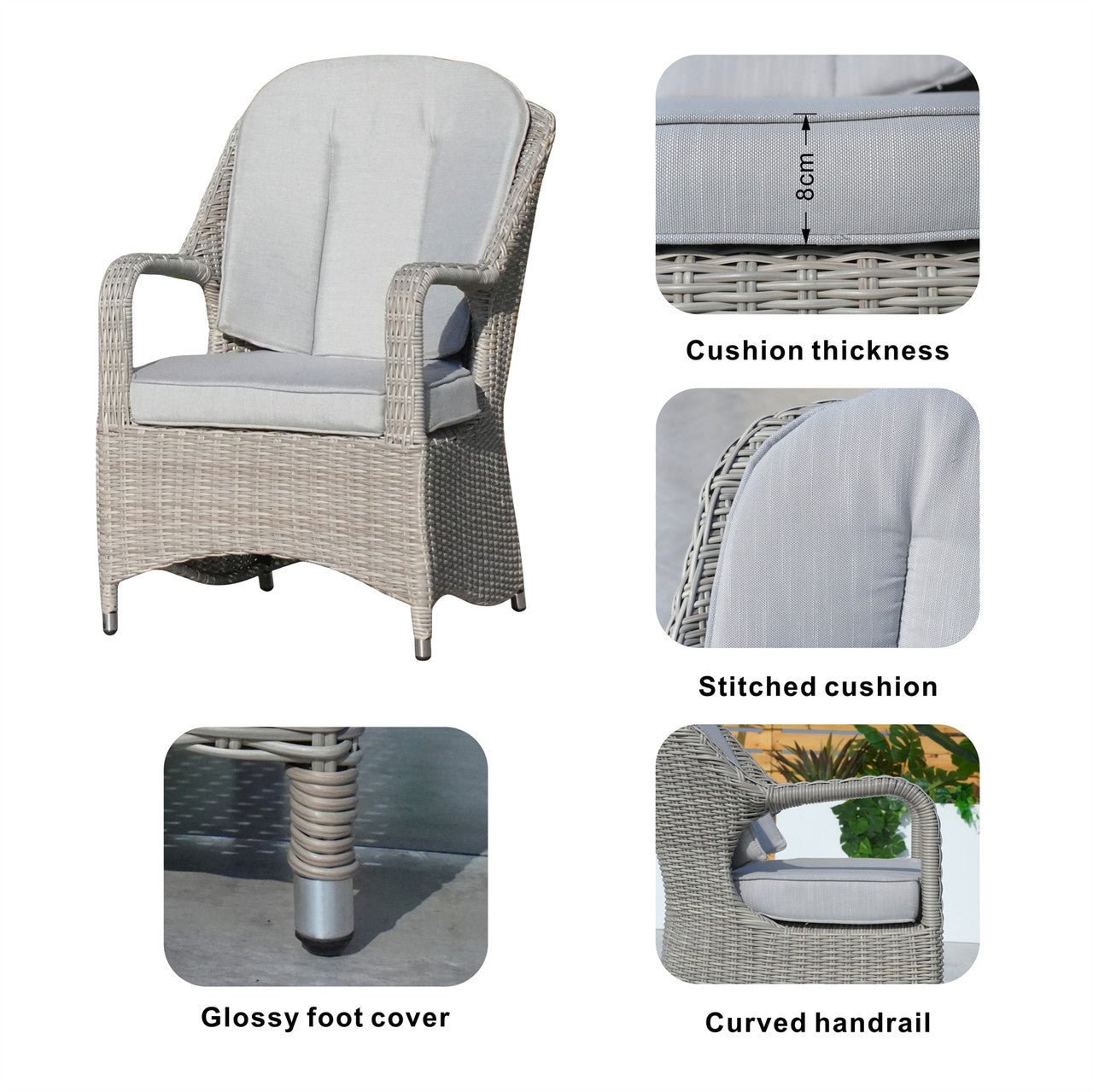 Parma Outdoor Rattan Armchairs – Set of 2 (PAC - 009) - Direct Wicker