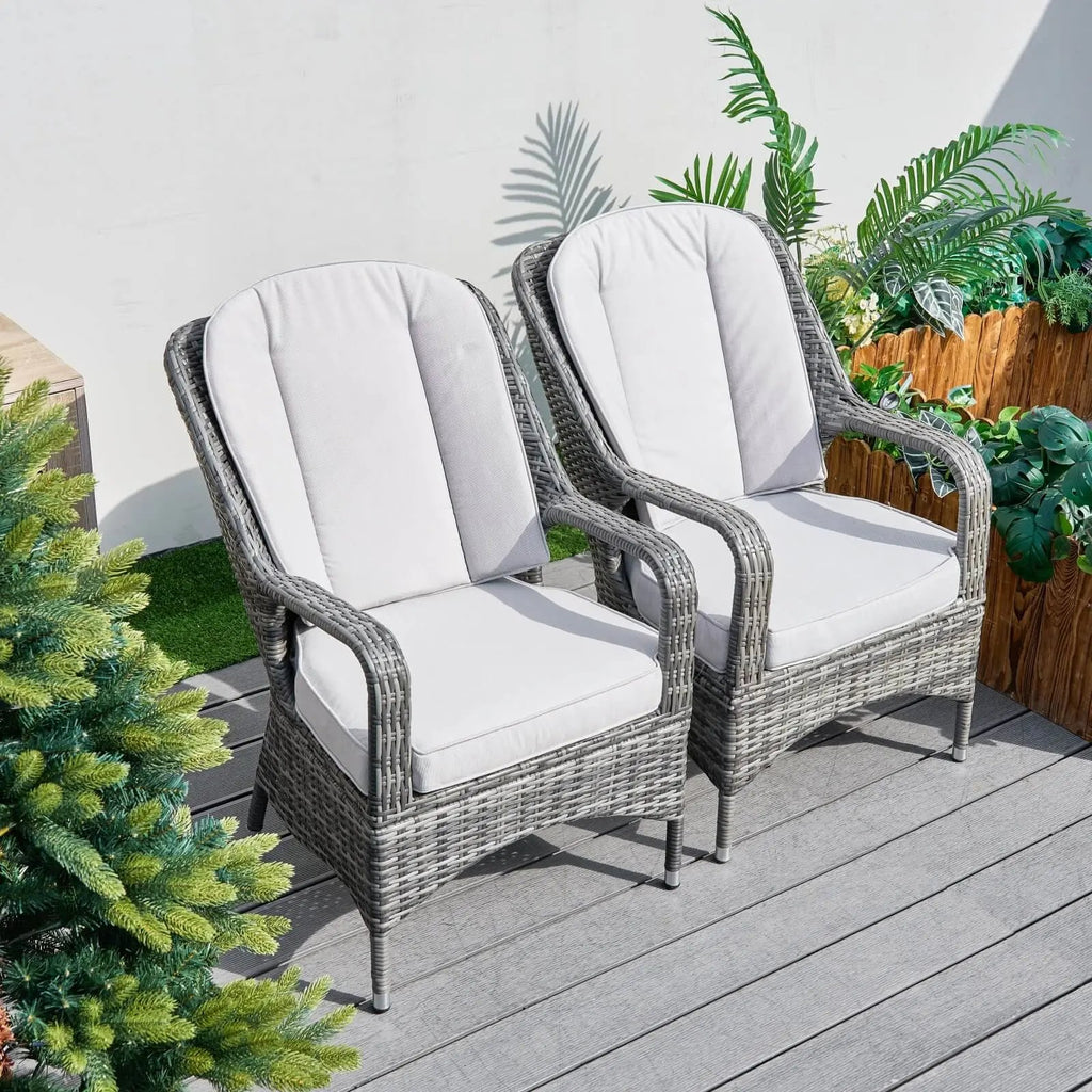 Parma Outdoor Rattan Armchairs – Set of 2 (PAC - 009) - Direct Wicker