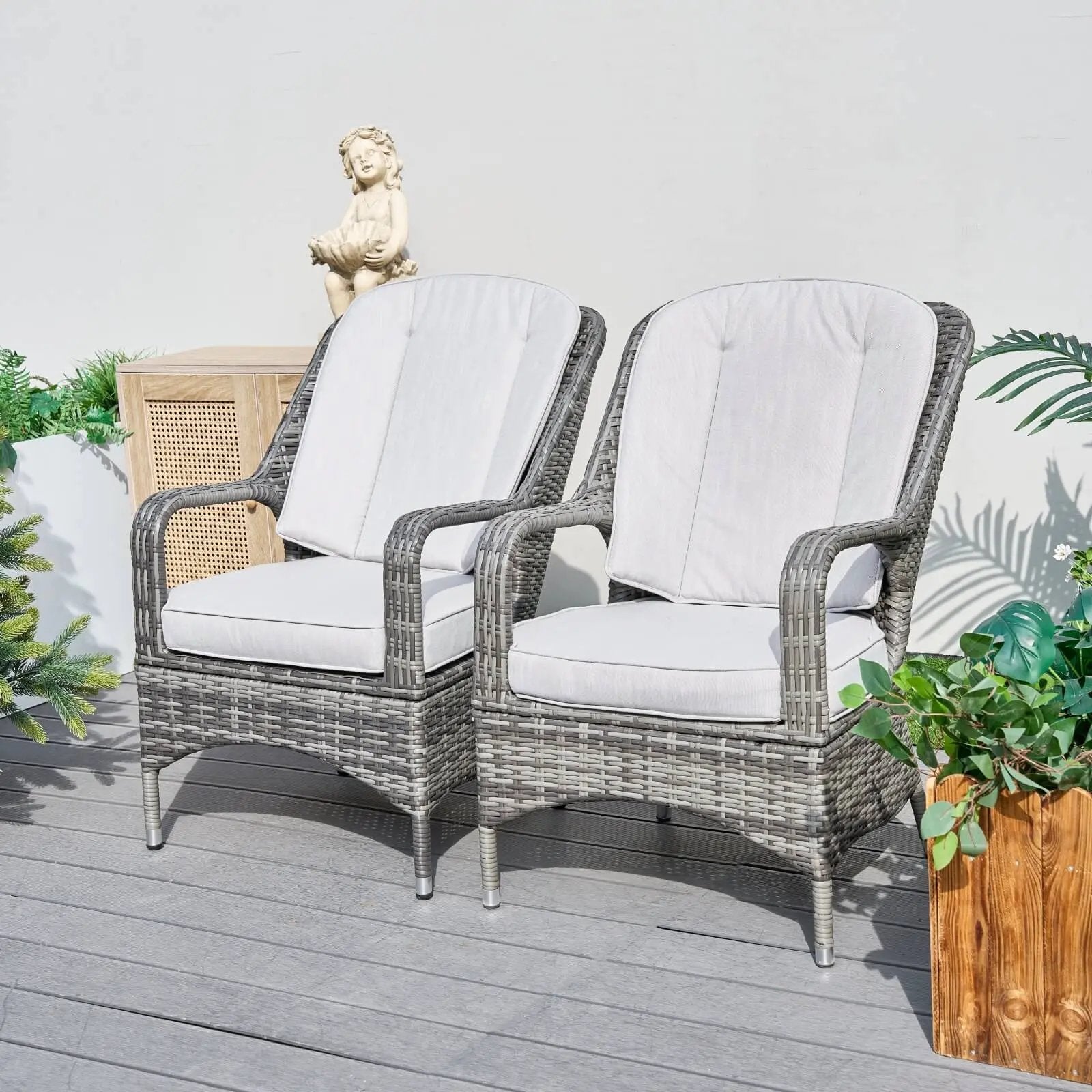 Parma Outdoor Rattan Armchairs – Set of 2 (PAC - 009) - Direct Wicker