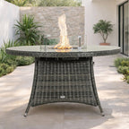 Premium All-Weather Round Aluminum Propane Fire Pit Table (PAG-2601) - Direct Wicker
