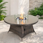Premium All-Weather Round Aluminum Propane Fire Pit Table (PAG-2601) - Direct Wicker