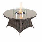 Premium All-Weather Round Aluminum Propane Fire Pit Table (PAG-2601) - Direct Wicker