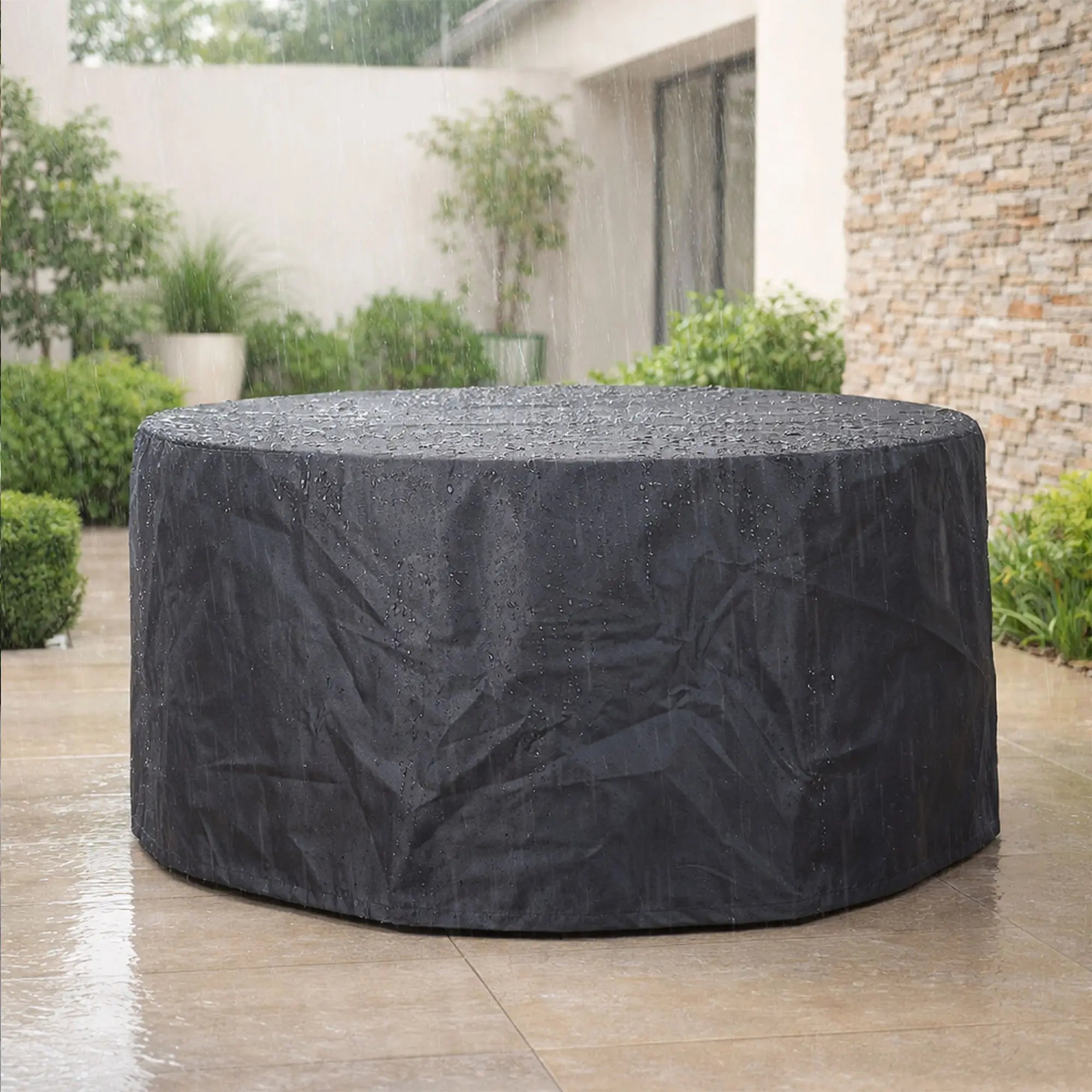 Premium All-Weather Round Aluminum Propane Fire Pit Table (PAG-2601) - Direct Wicker