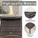 Premium All-Weather Round Aluminum Propane Fire Pit Table (PAG-2601) - Direct Wicker