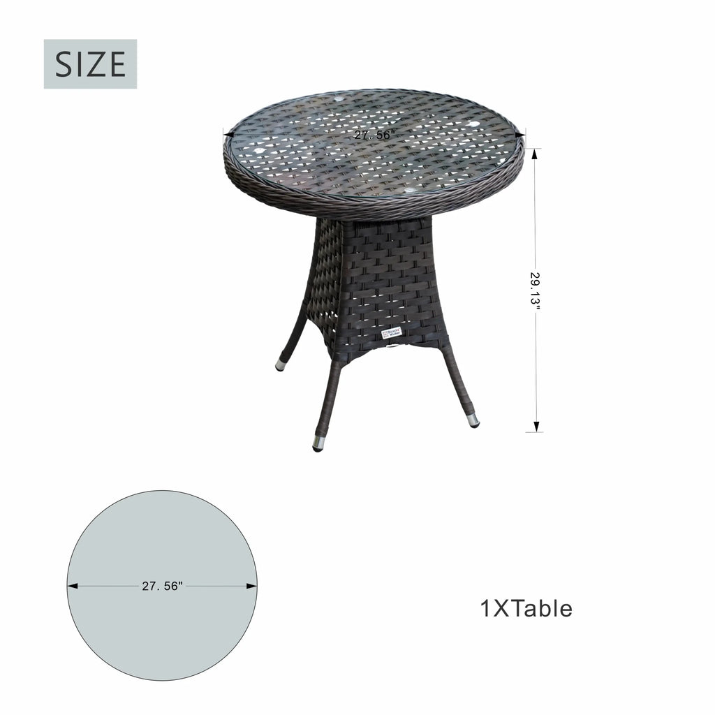 Premium Aluminum Frame Round Outdoor Dining/Coffee Table (PAD-1707) - Direct Wicker
