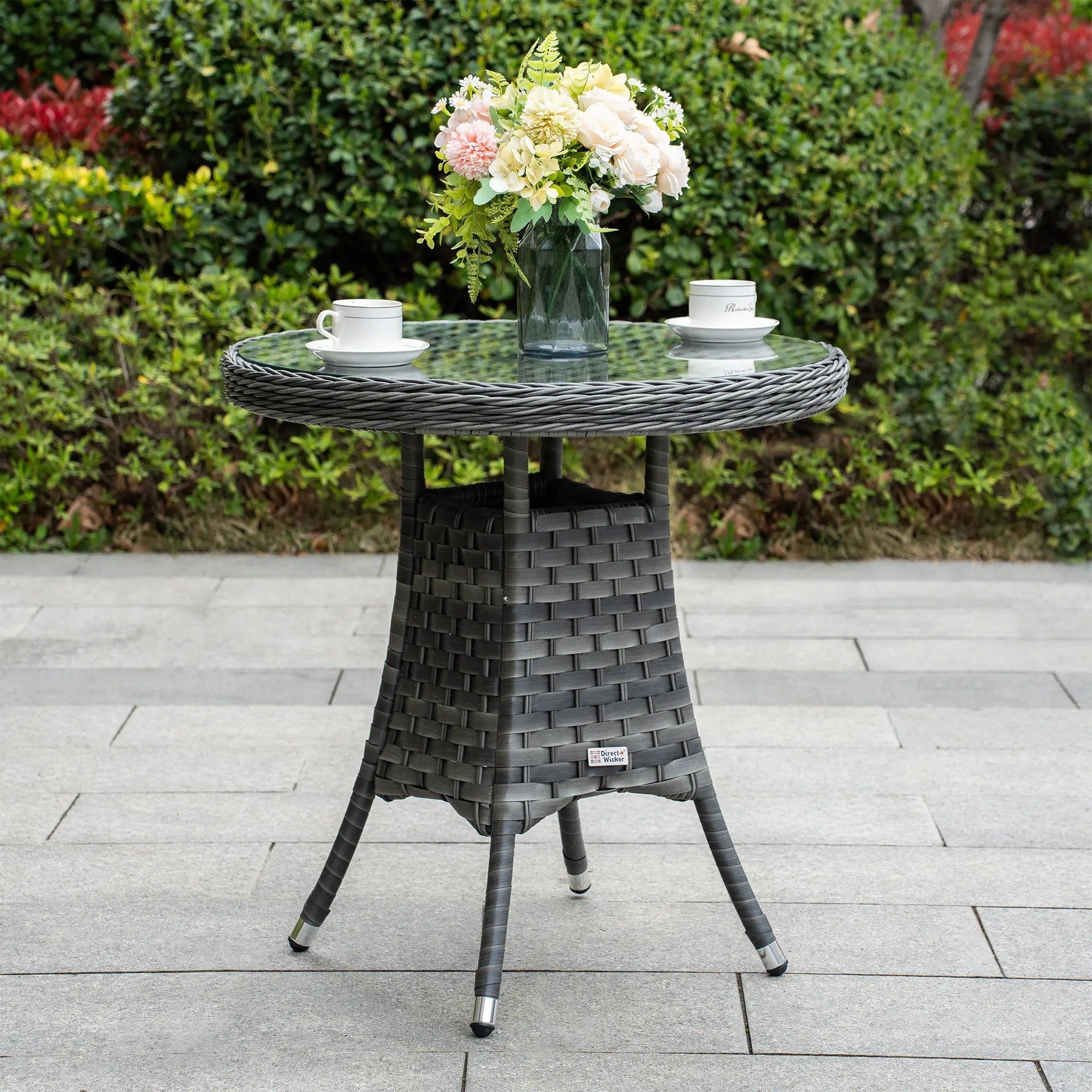 Premium Aluminum Frame Round Outdoor Dining/Coffee Table (PAD-1707) - Direct Wicker
