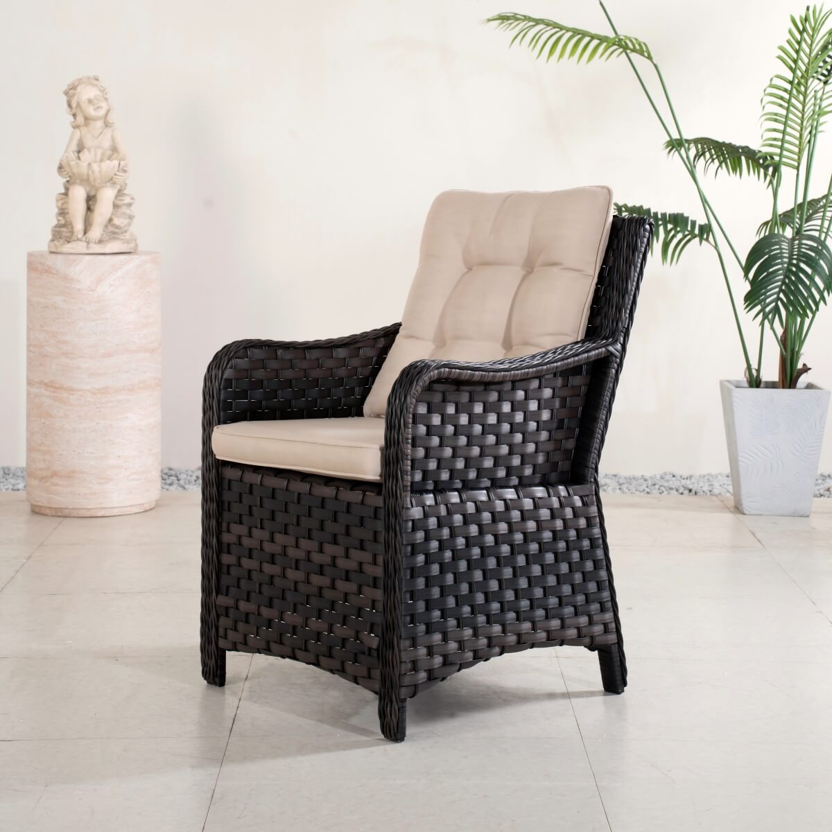 Premium Aluminum Frame Wicker Dining Chair with Cushions (PAC-013) - Direct Wicker