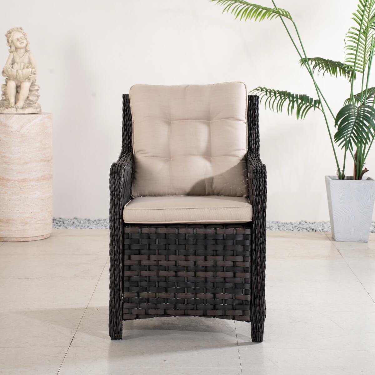 Premium Aluminum Frame Wicker Dining Chair with Cushions (PAC-013) - Direct Wicker