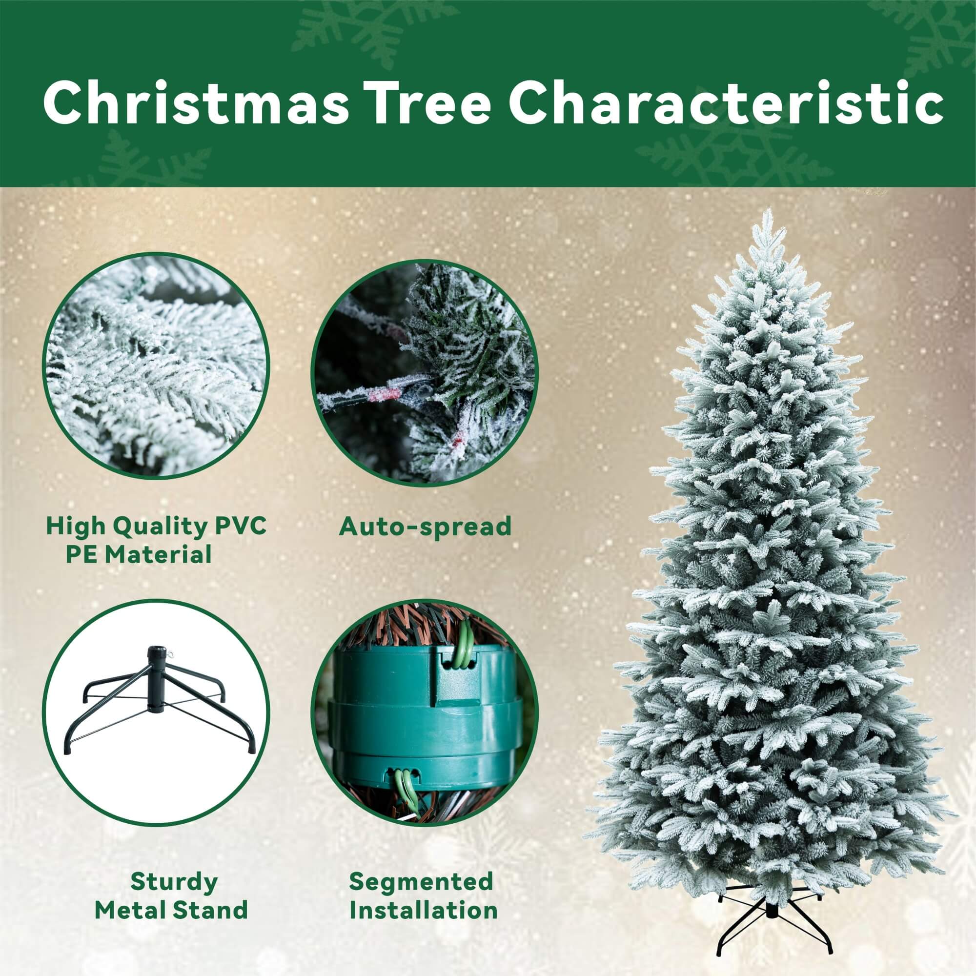 Premium Artificial Christmas Tree – Elegant Holiday Centerpiece in 6FT & 7FT（PJT - 2507） - Direct Wicker