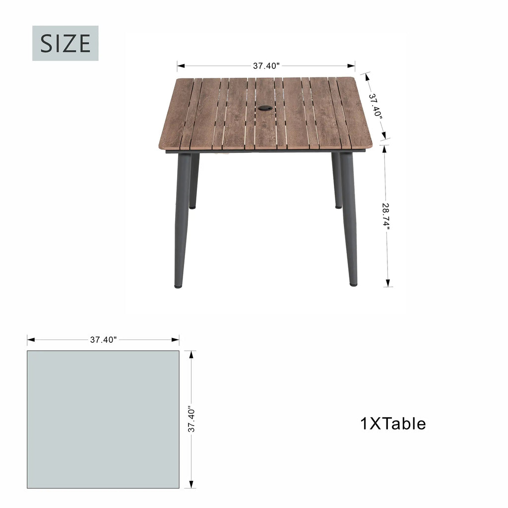 Premium Brown Steel Outdoor Coffee Table (PAD-2654/5/6/7-BR) - Direct Wicker