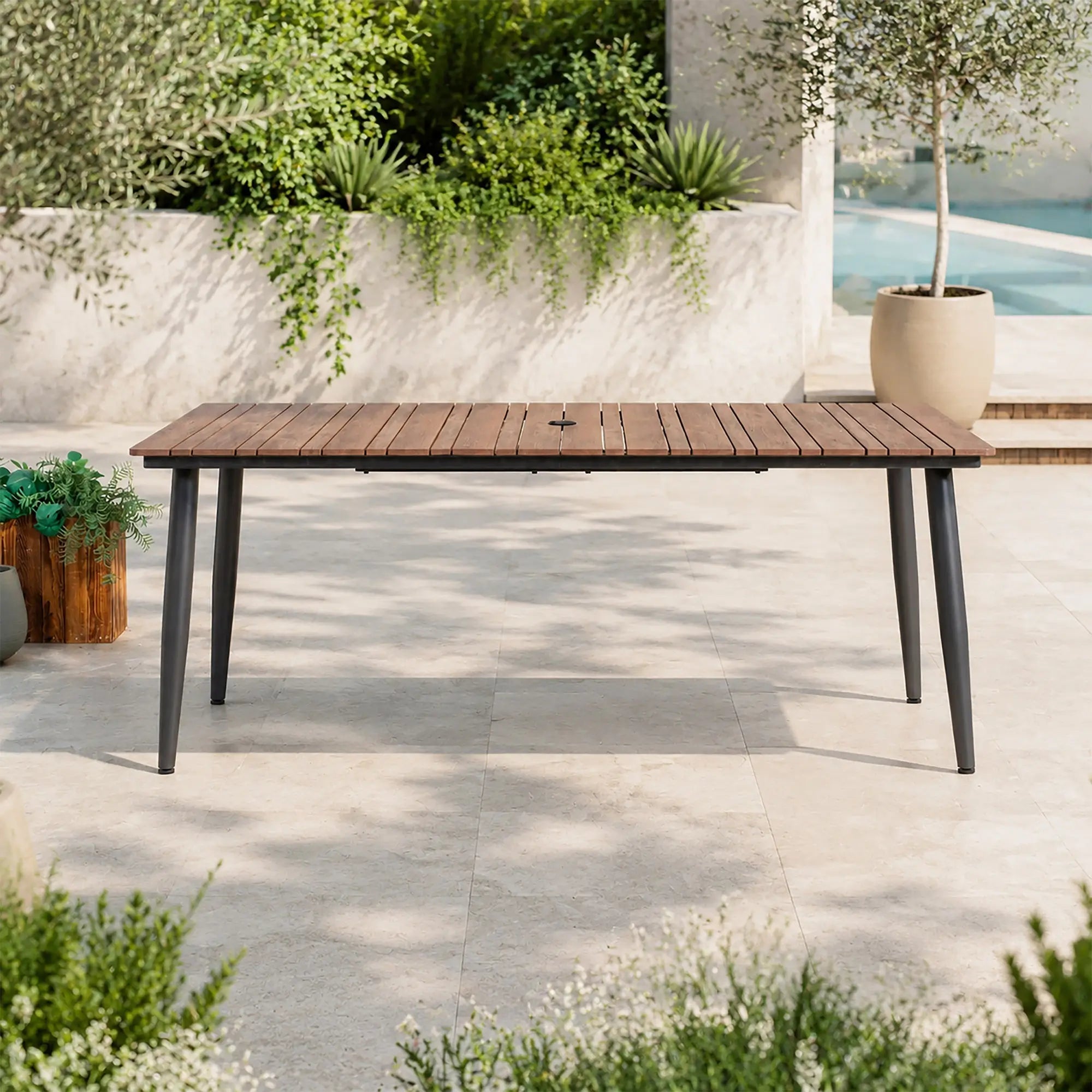Premium Brown Steel Outdoor Coffee Table (PAD-2654/5/6/7-BR) - Direct Wicker