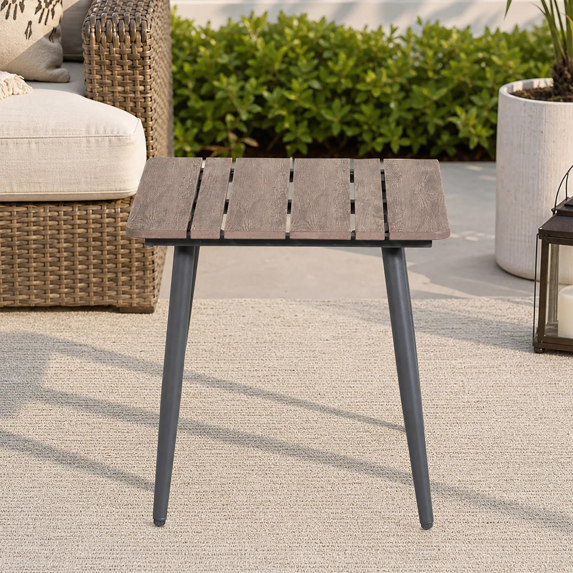 Premium Brown Steel Outdoor Coffee Table (PAD-2654/5/6/7-BR) - Direct Wicker