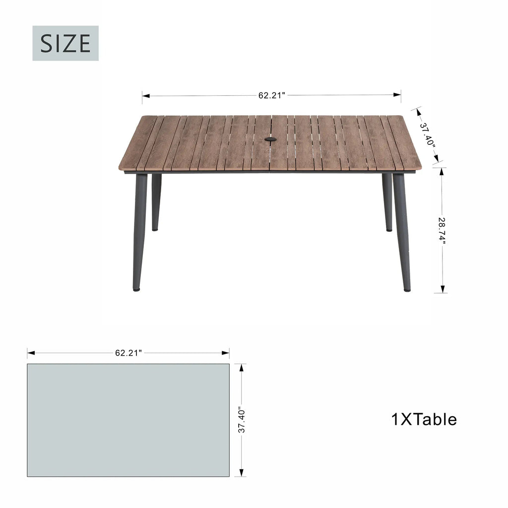 Premium Brown Steel Outdoor Coffee Table (PAD-2654/5/6/7-BR) - Direct Wicker