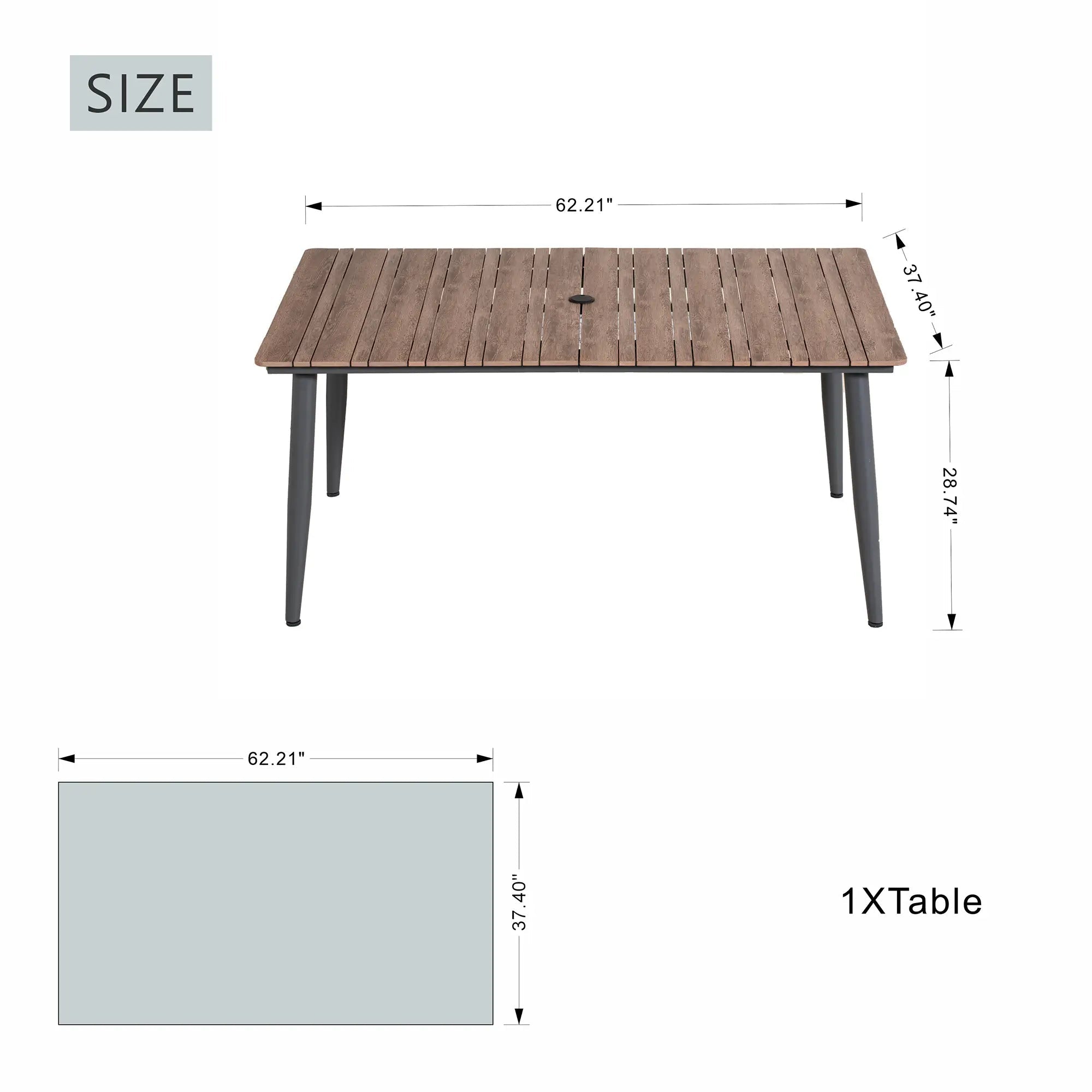 Premium Brown Steel Outdoor Coffee Table (PAD-2654/5/6/7-BR) - Direct Wicker