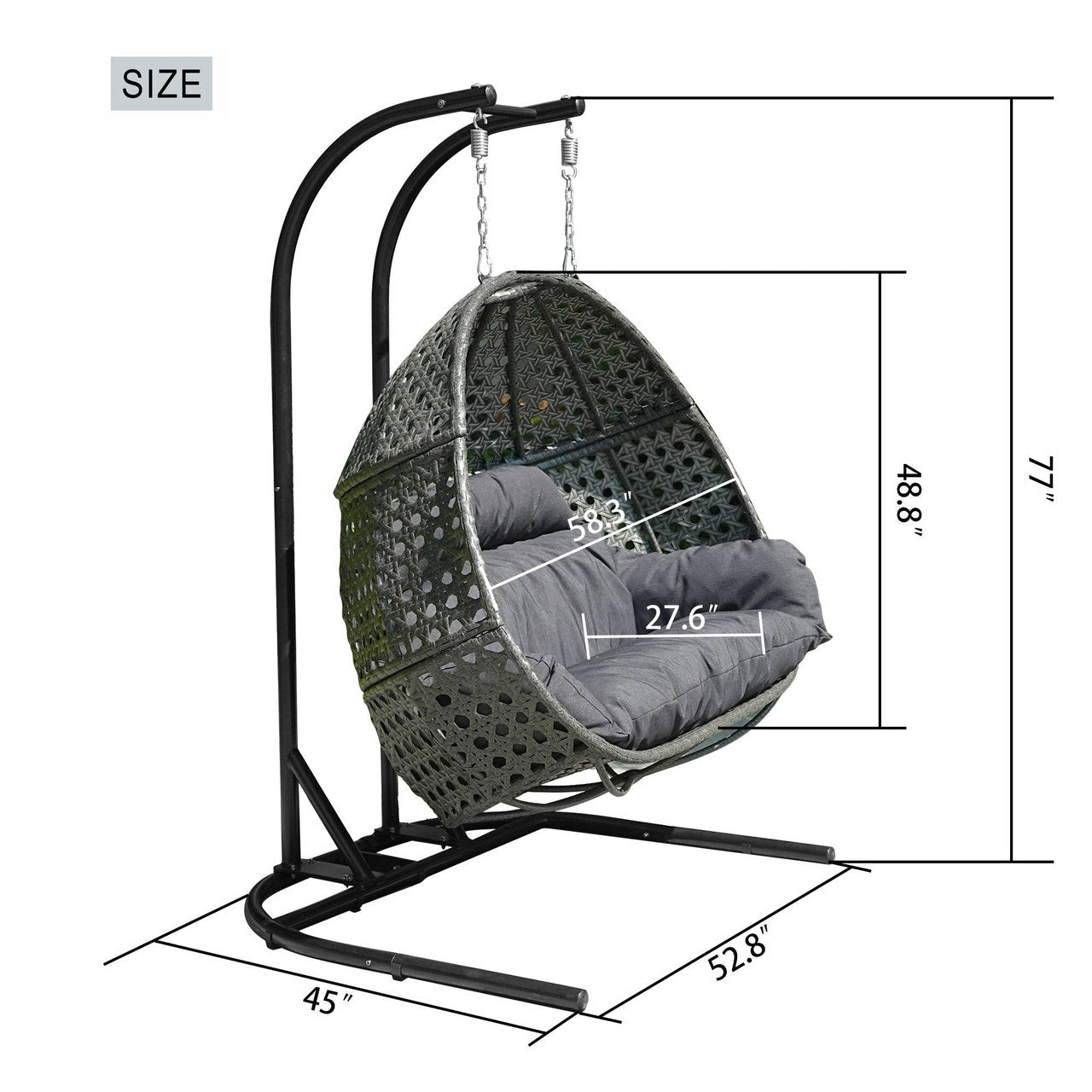 Premium Comfortable Double Swing Chair (PAL - 2022) - Direct Wicker