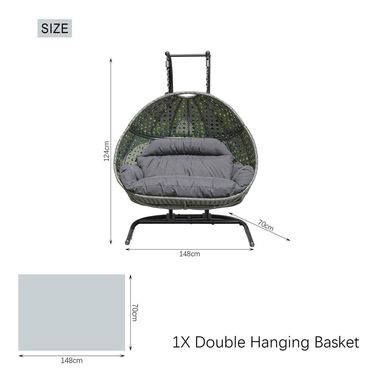 Premium Comfortable Double Swing Chair (PAL - 2022) - Direct Wicker
