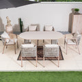 Premium Iron Frame 6-Seat Outdoor Dining Set (PAD-2539-GR) - Direct Wicker