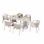 Premium Iron Frame 6-Seat Outdoor Dining Set (PAD-2539-GR) - Direct Wicker
