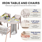 Premium Iron Frame 6-Seat Outdoor Dining Set (PAD-2539-GR) - Direct Wicker