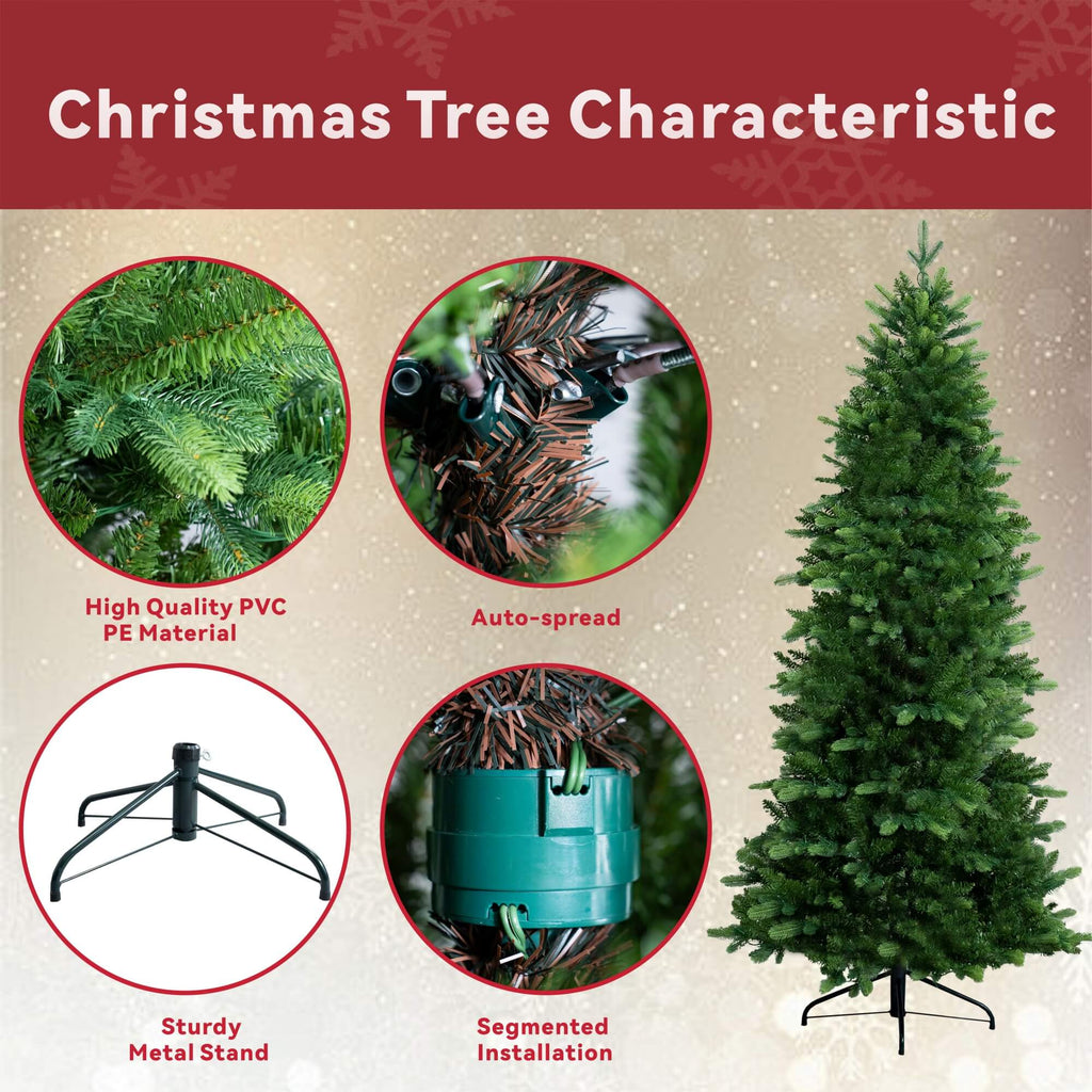 Premium Luxury Artificial Christmas Tree – 6FT / 7FT Classic Emerald Foliage（PJT - 2505） - Direct Wicker