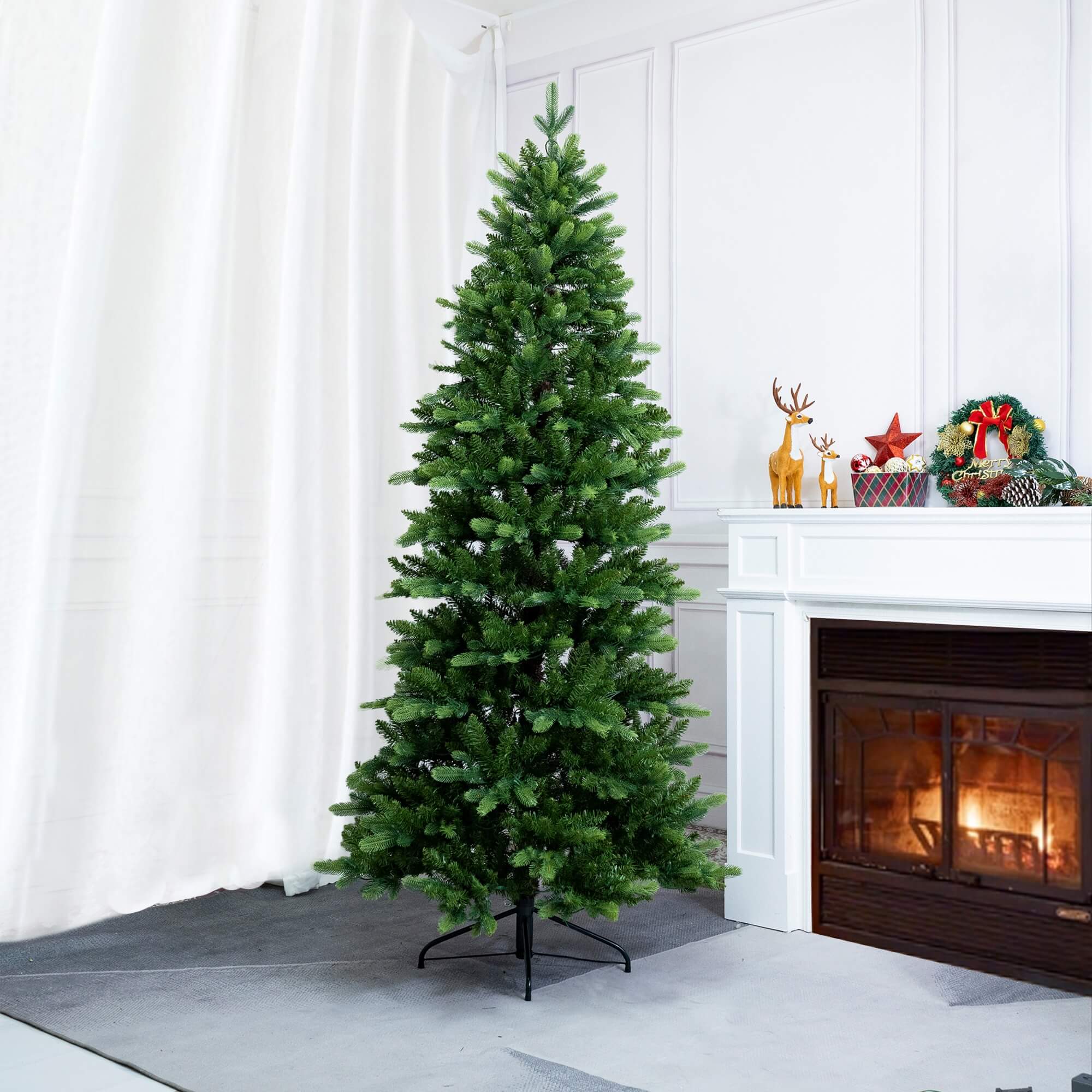 Premium Luxury Artificial Christmas Tree – 6FT / 7FT Classic Emerald Foliage（PJT - 2505） - Direct Wicker