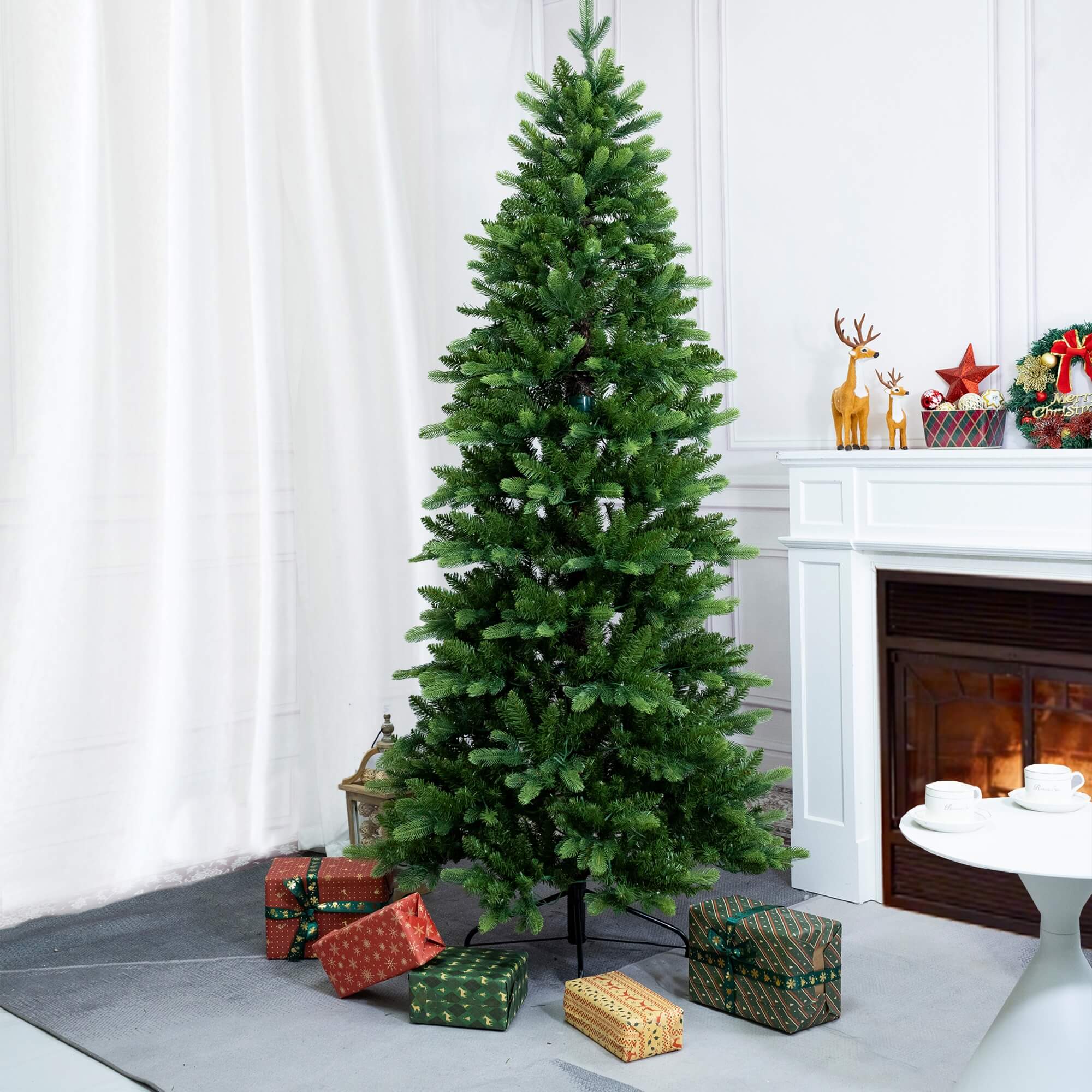 Premium Luxury Artificial Christmas Tree – 6FT / 7FT Classic Emerald Foliage（PJT - 2505） - Direct Wicker