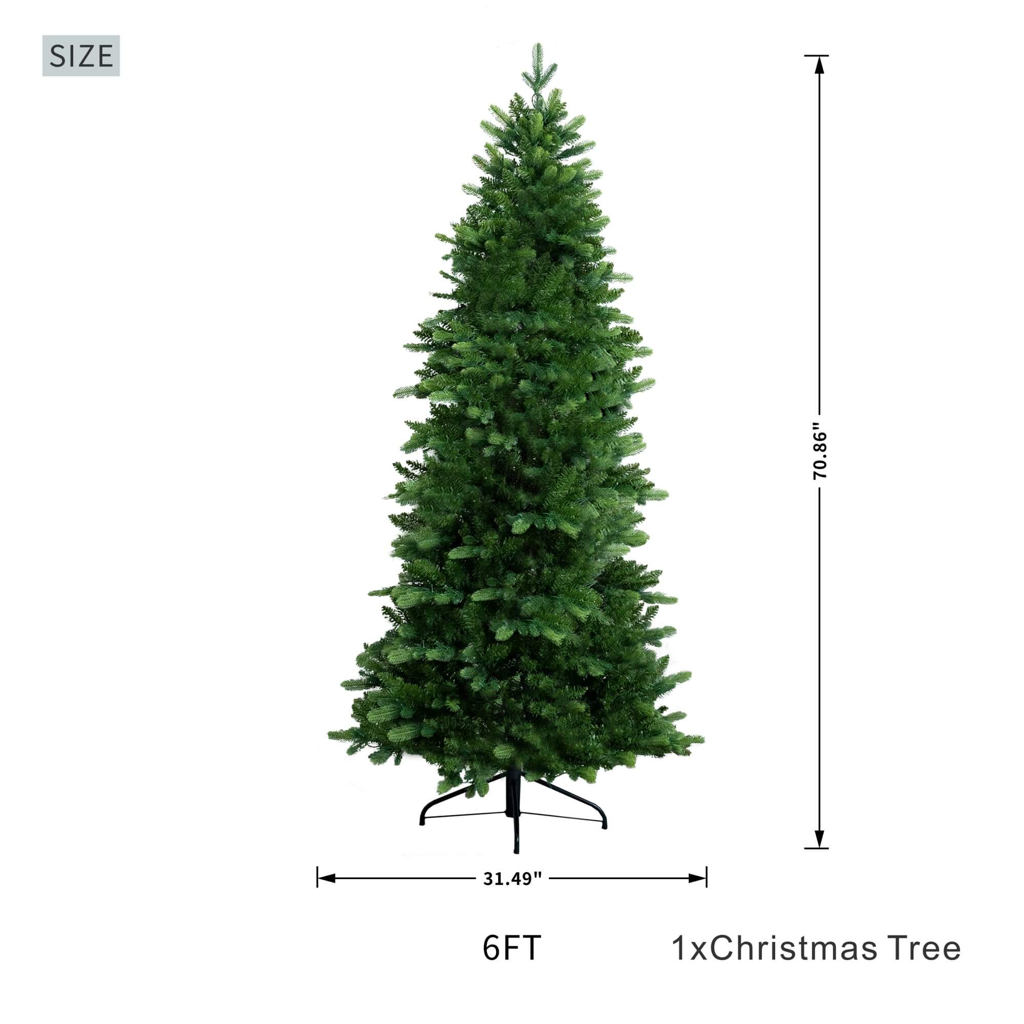 Premium Luxury Artificial Christmas Tree – 6FT / 7FT Classic Emerald Foliage（PJT - 2505） - Direct Wicker