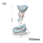 Premium Magnesium Oxide Mermaid Sculpture – Light Blue (GS - 24935M - BL) - Direct Wicker