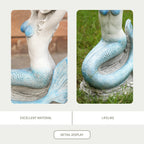 Premium Magnesium Oxide Mermaid Sculpture – Light Blue (GS - 24935M - BL) - Direct Wicker