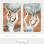 Premium Magnesium Oxide Mermaid Sculpture – Light Blue (GS - 24935M - BL) - Direct Wicker