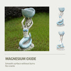 Premium Magnesium Oxide Mermaid Sculpture – Light Blue (GS - 24935M - BL) - Direct Wicker