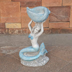 Premium Magnesium Oxide Mermaid Sculpture – Light Blue (GS - 24935M - BL) - Direct Wicker