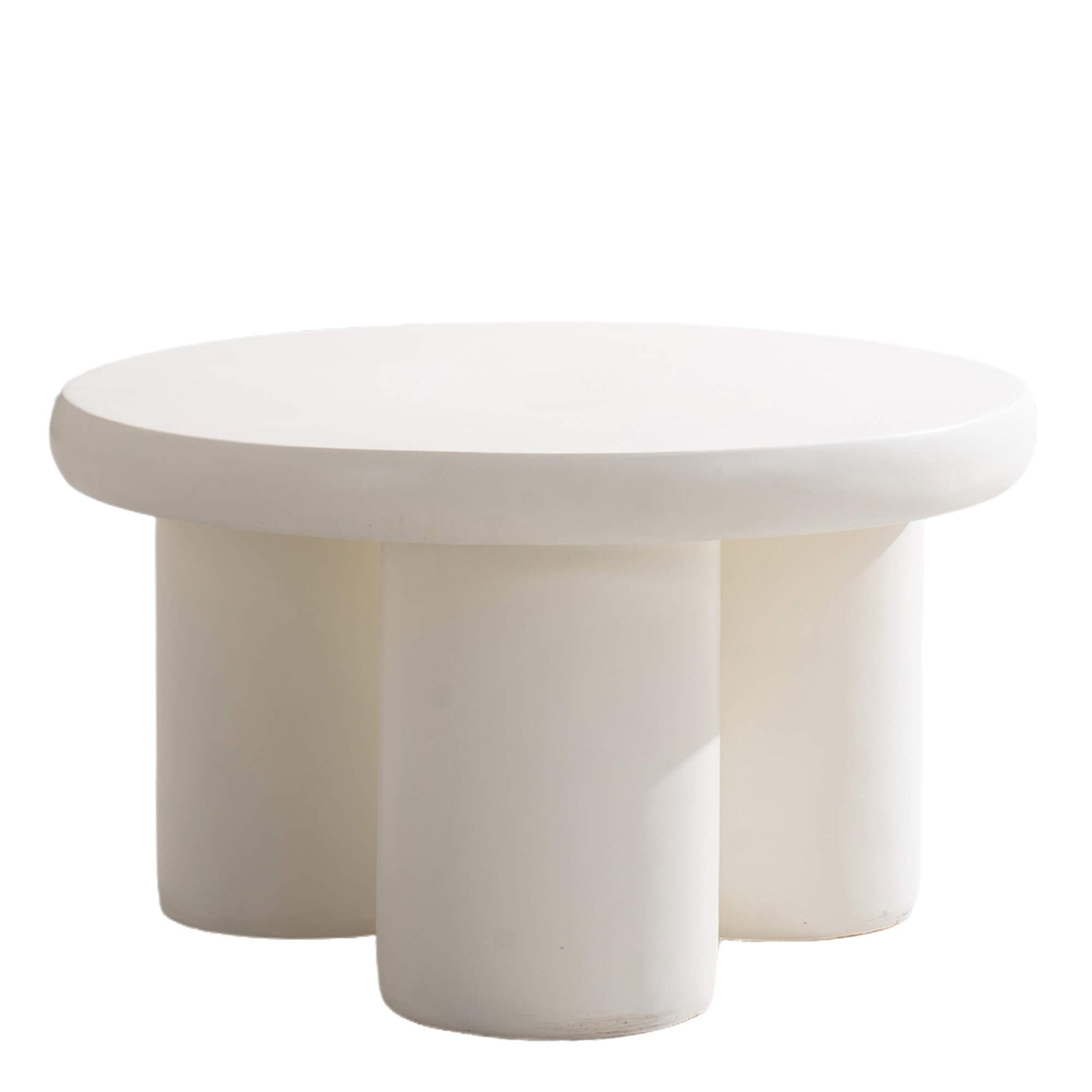Premium Magnesium Oxide Round Coffee Table – Cream Color with Adjustable Knob - Direct Wicker