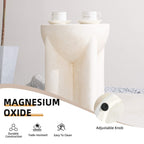 Premium Magnesium Oxide Round Side Coffee Table – Cream Color with Adjustable Knob - Direct Wicker