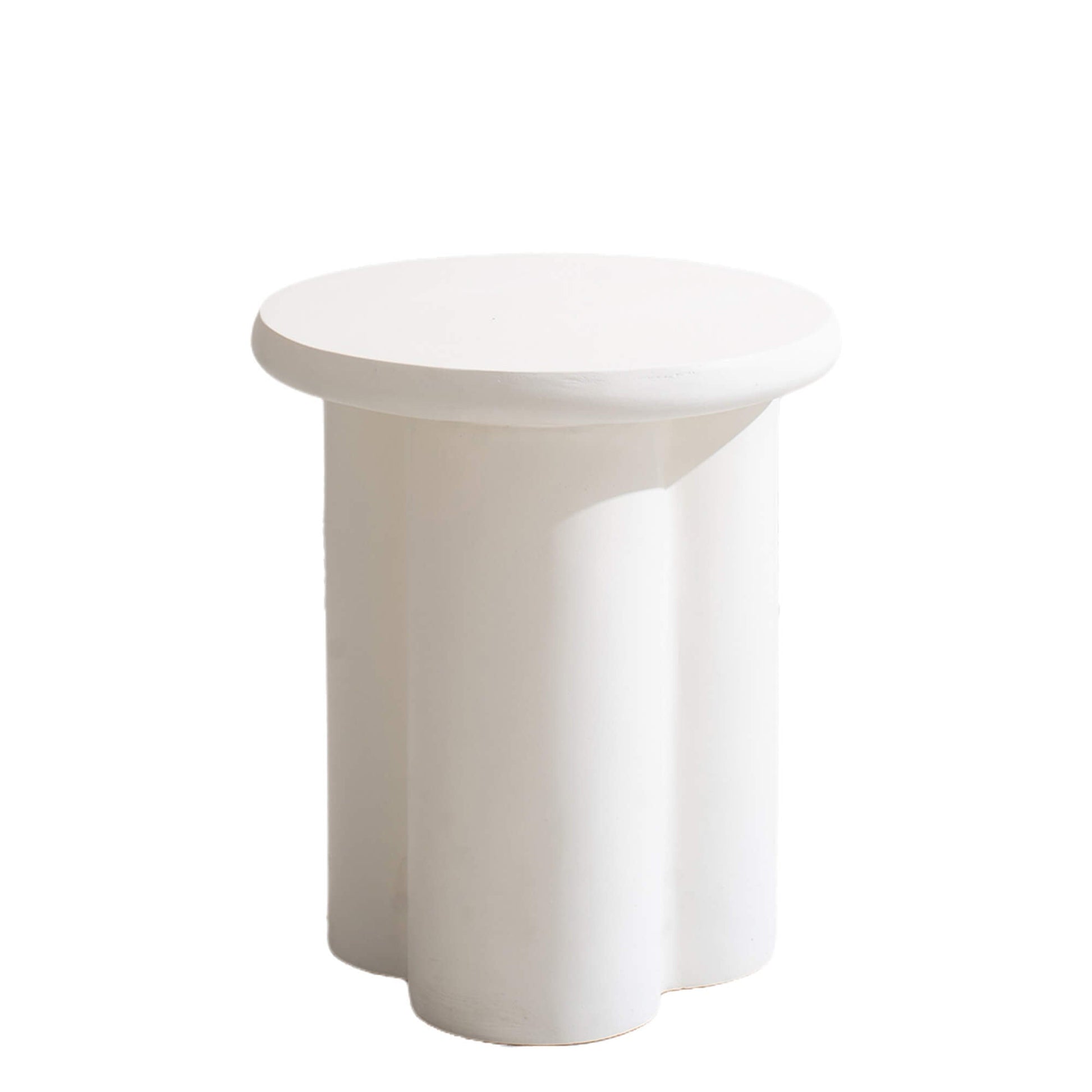 Premium Magnesium Oxide Round Side Coffee Table – Cream Color with Adjustable Knob - Direct Wicker