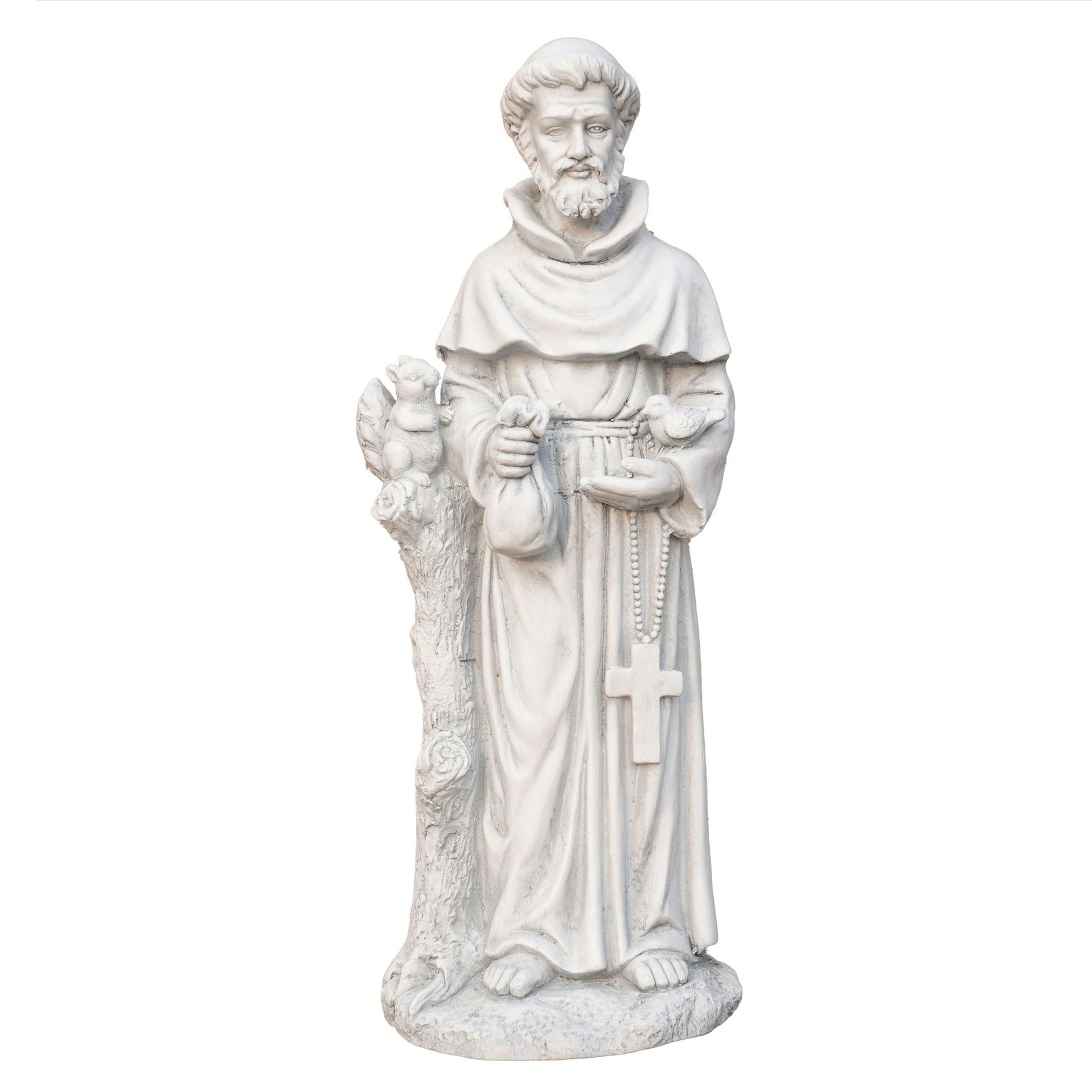 Premium Magnesium Oxide Saint Francis Sculpture (GS - 24938F - AN) - Direct Wicker