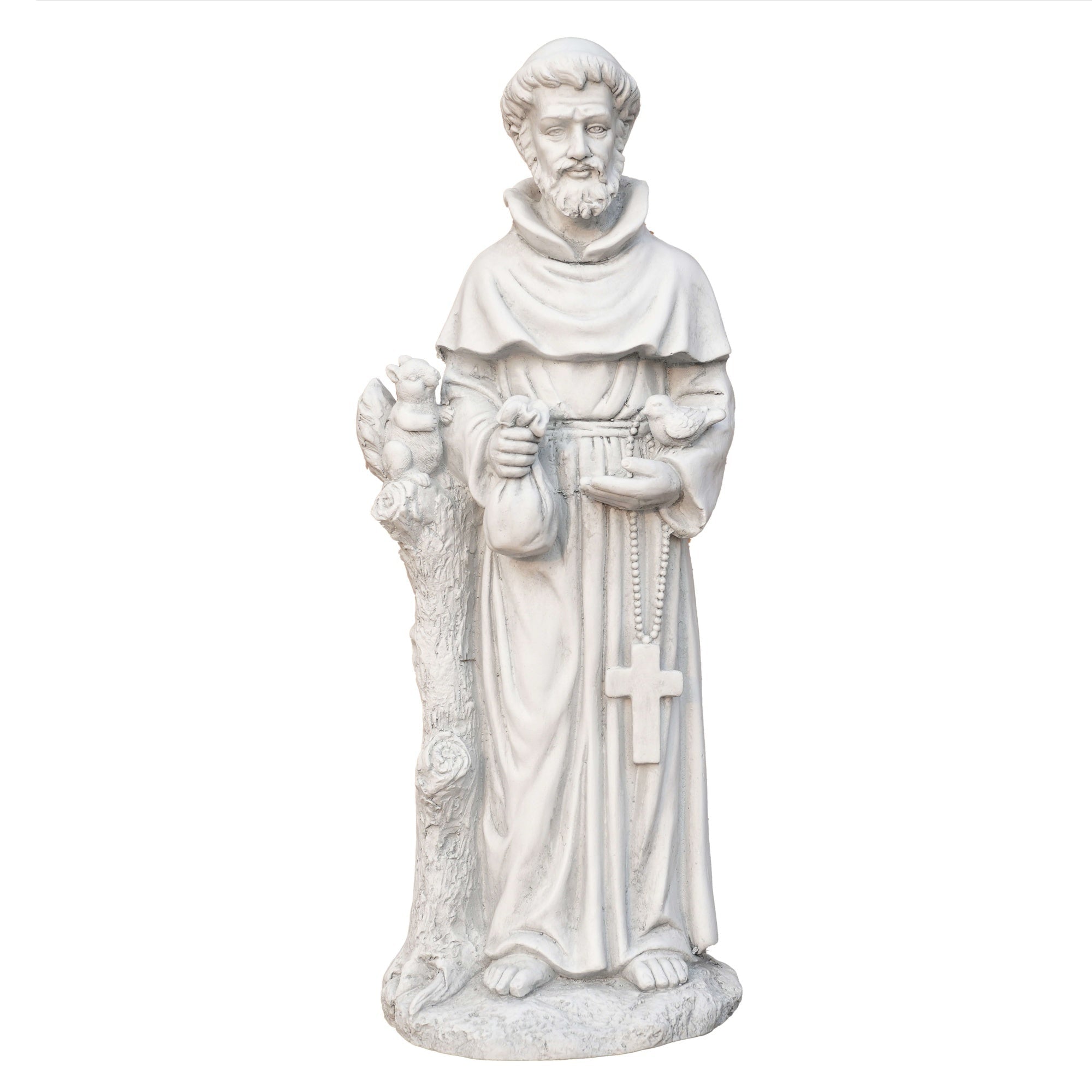 Premium Magnesium Oxide Saint Francis Sculpture (GS - 24938F - AN) - Direct Wicker