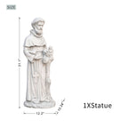 Premium Magnesium Oxide Saint Francis Sculpture (GS - 24938F - AN) - Direct Wicker