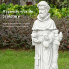 Premium Magnesium Oxide Saint Francis Sculpture (GS - 24938F - AN) - Direct Wicker