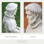 Premium Magnesium Oxide Saint Francis Sculpture (GS - 24938F - AN) - Direct Wicker