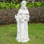Premium Magnesium Oxide Saint Francis Sculpture (GS - 24938F - AN) - Direct Wicker