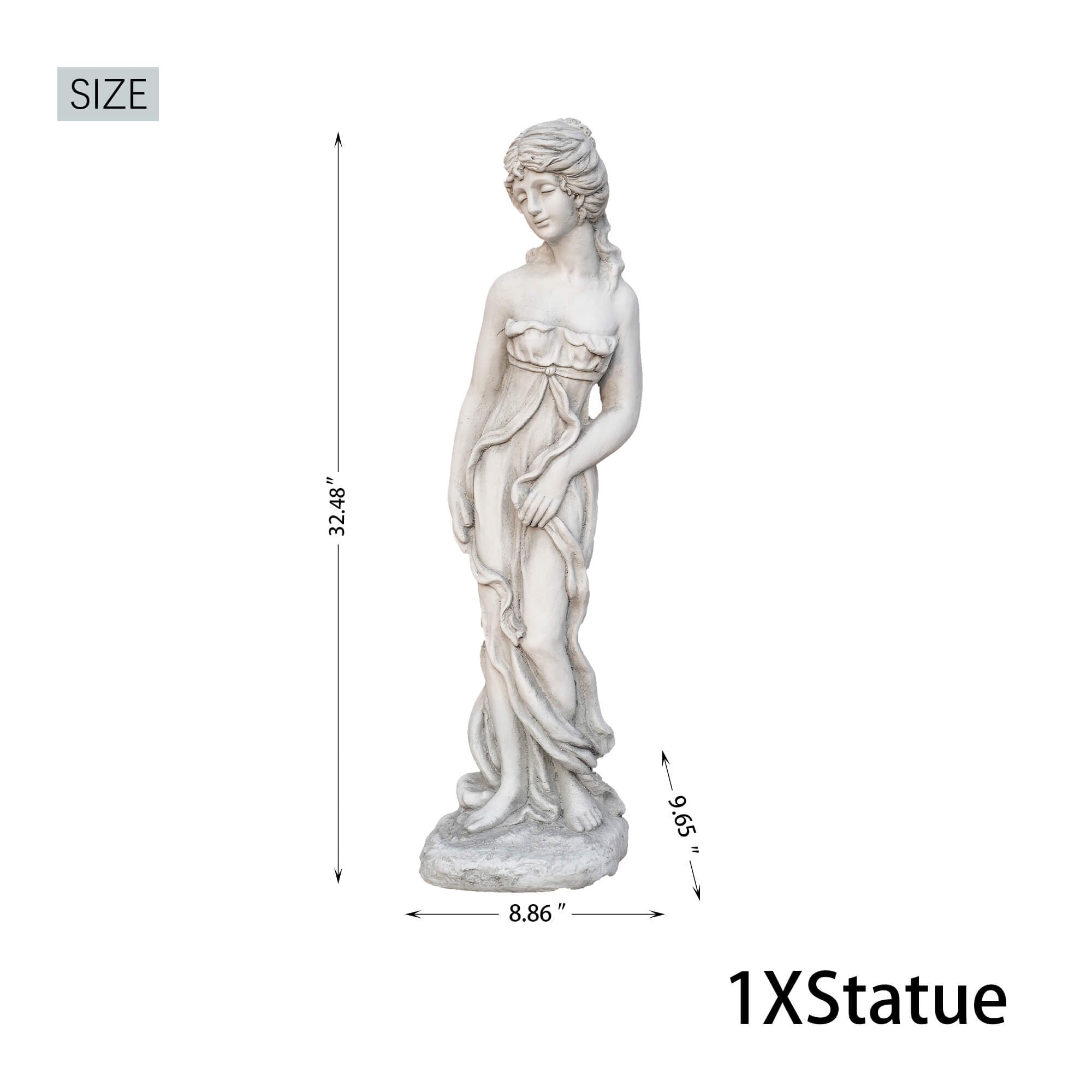 Premium Magnesium Oxide Sculpture – Elegant Venus Figurine (GS - 24941A - WH) - Direct Wicker