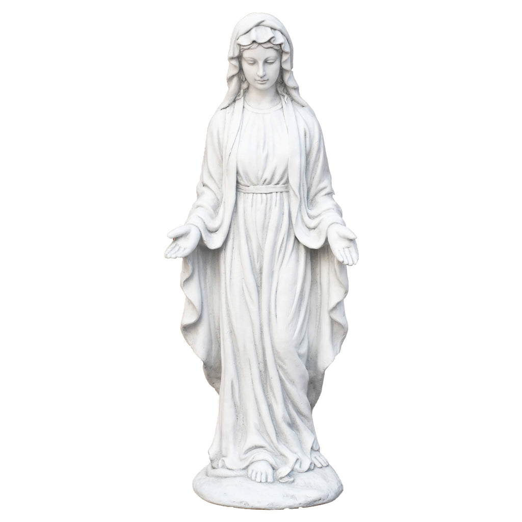 Premium Magnesium Oxide Virgin Mary Sculpture – Elegant Garden Décor (GS - 24937G - AN) - Direct Wicker