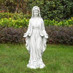Premium Magnesium Oxide Virgin Mary Sculpture – Elegant Garden Décor (GS - 24937G - AN) - Direct Wicker