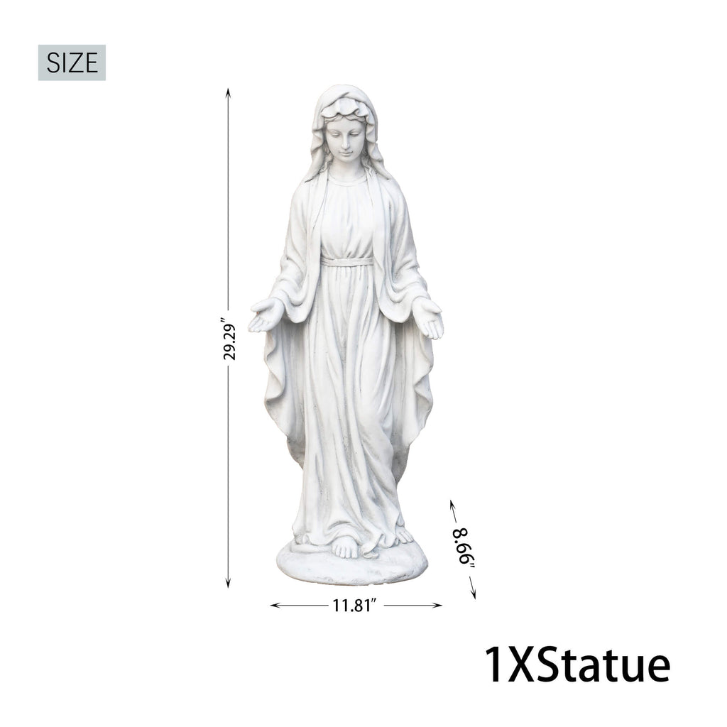 Premium Magnesium Oxide Virgin Mary Sculpture – Elegant Garden Décor (GS - 24937G - AN) - Direct Wicker