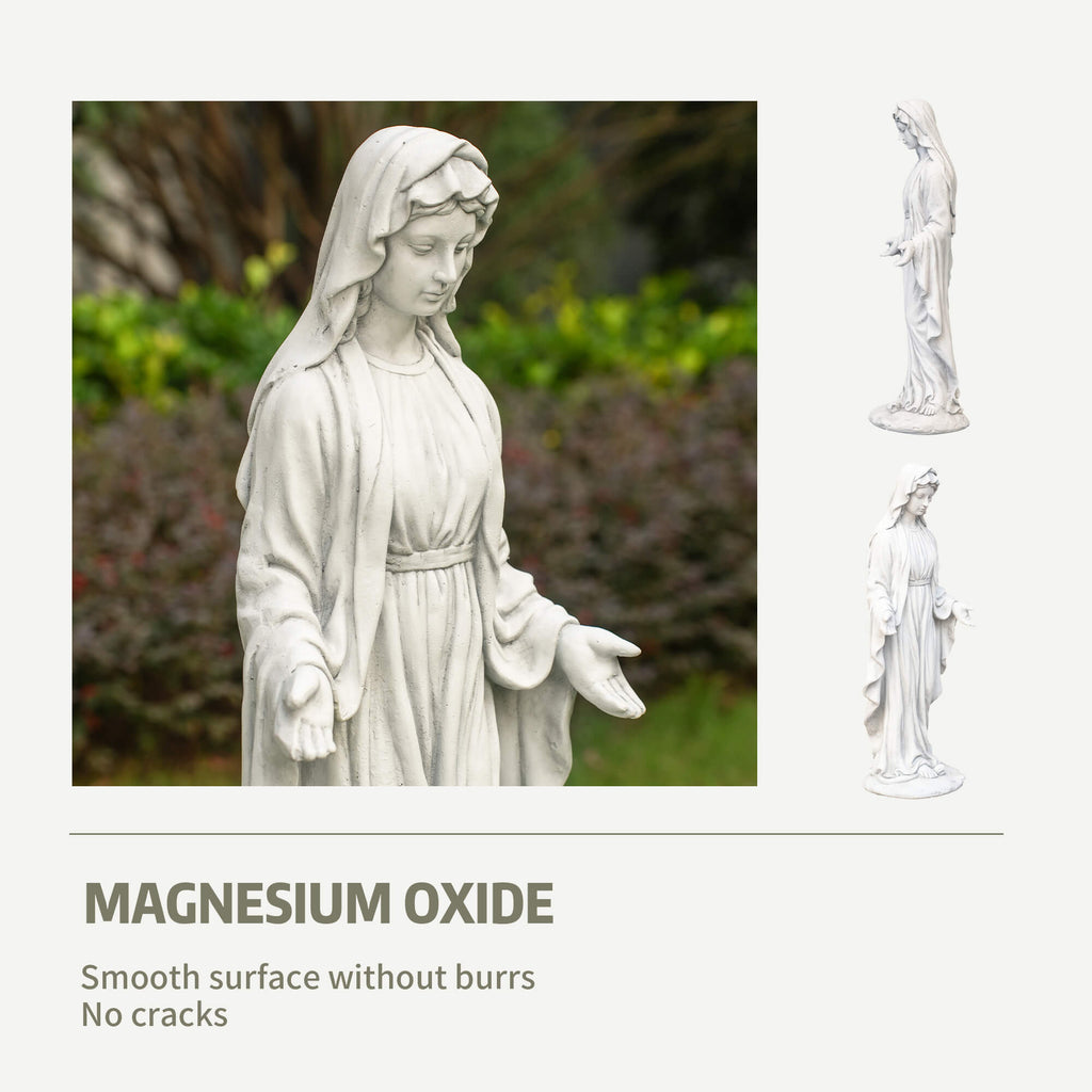 Premium Magnesium Oxide Virgin Mary Sculpture – Elegant Garden Décor (GS - 24937G - AN) - Direct Wicker